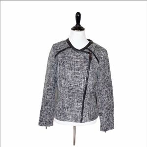 Love Stitch tweed jacket with faux leather- S